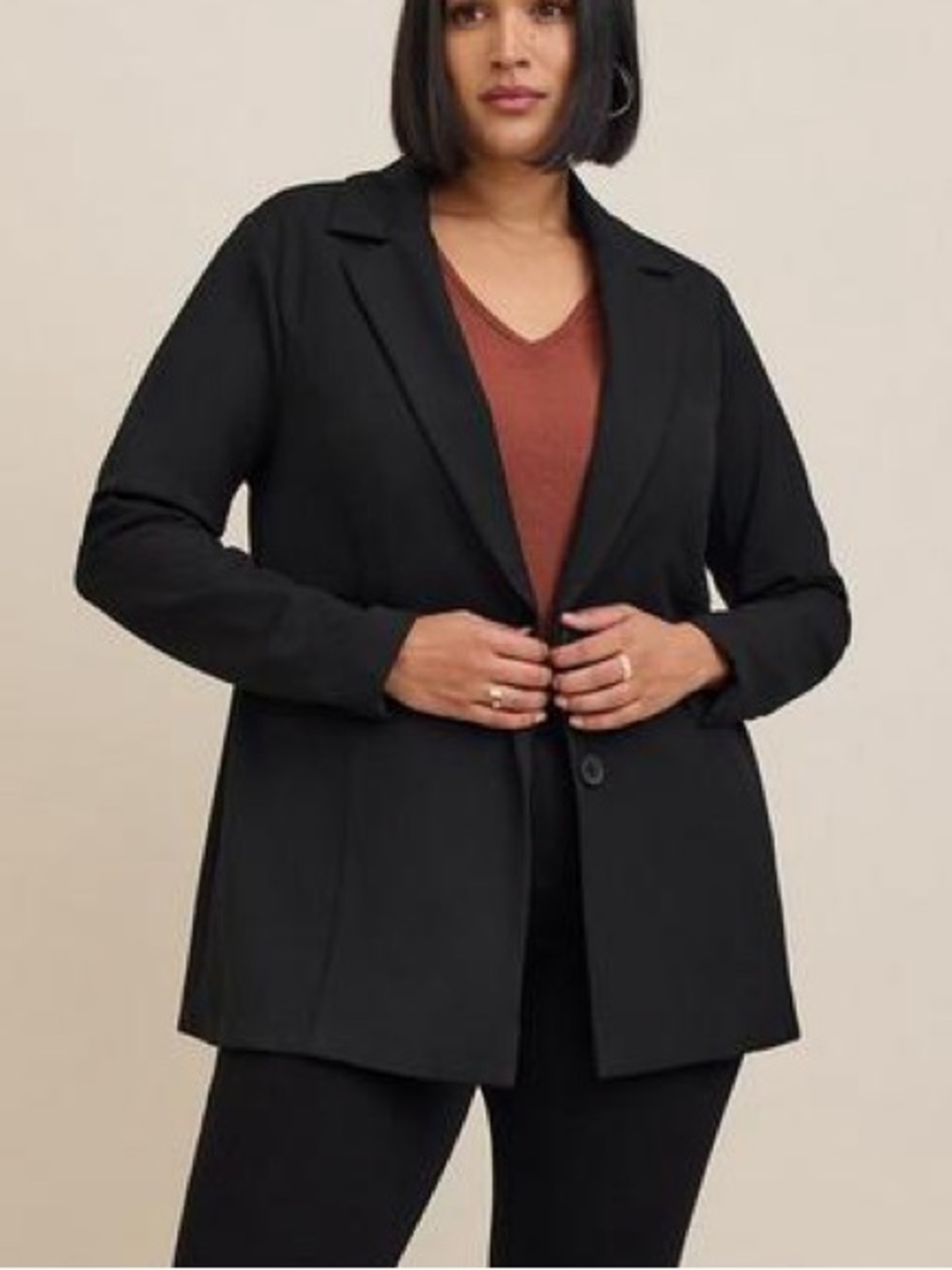 Torrid Black Studio Luxe Long Line Timeless Blazer Jacket 2X